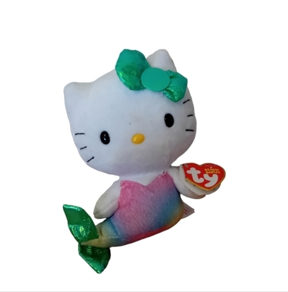 BNIB Ty Sanrio Hello Kitty Mermaid 6" Beanie Baby Plushie Stuffed Animal New